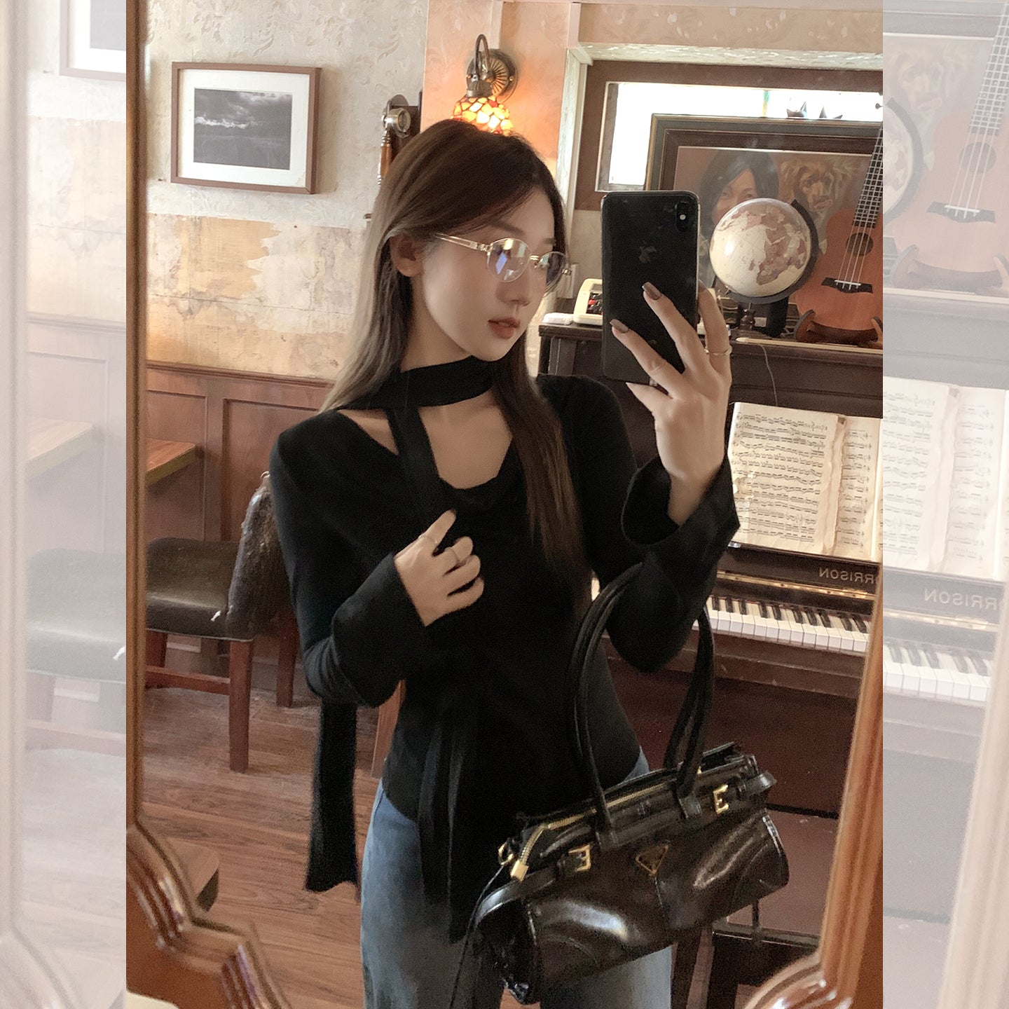 Fanciti Women's Top Autumn Atmosphere Off-shoulder