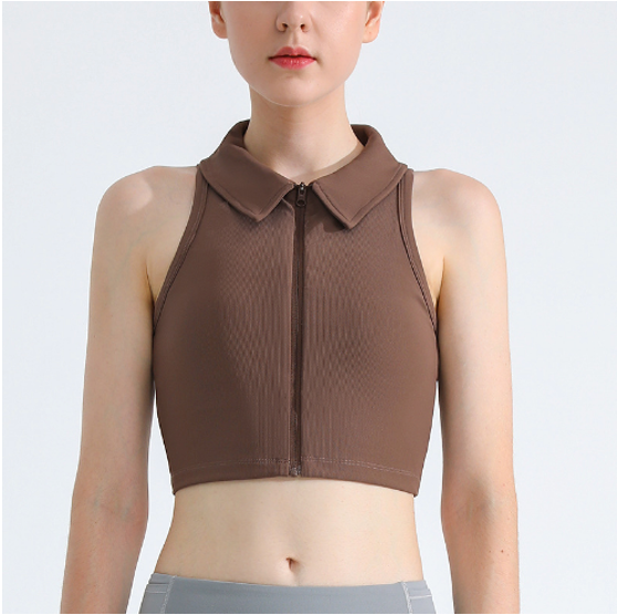 Fanciti Women's Lapel Sleeveless Golf Polo Shirts